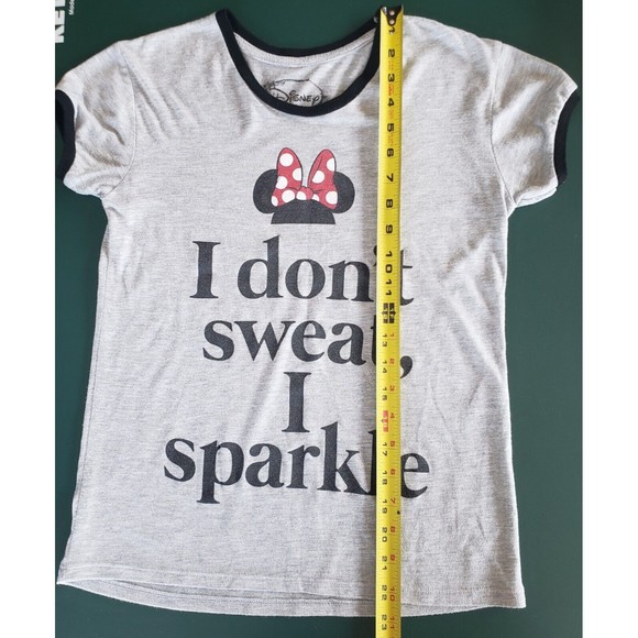 Minnie Mouse T-shirt I Don’t Sweat I Sparkle Walt Disney World Womens Sz Small - Picture 6 of 6